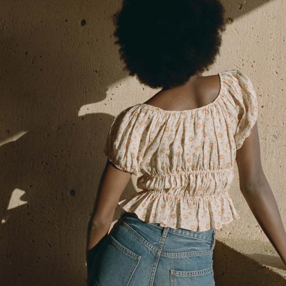 Doen XS Adie Top in Alabaster Countryside Calico - Picture 4 of 14